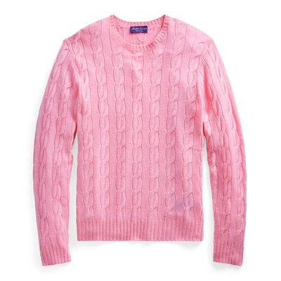 Shop Ralph Lauren Cable-knit Cashmere Sweater In Classic Pale Pink