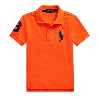 Shop Polo Ralph Lauren Big Pony Cotton Mesh Polo In Bright Signal Orange