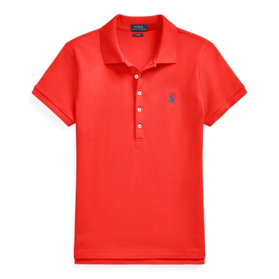 Shop Ralph Lauren Slim Fit Stretch Polo Shirt In African Red