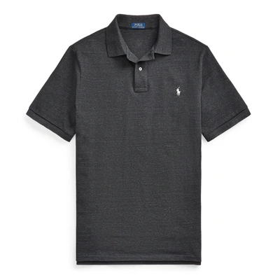 Shop Polo Ralph Lauren The Iconic Mesh Polo Shirt In Black Marl Heather