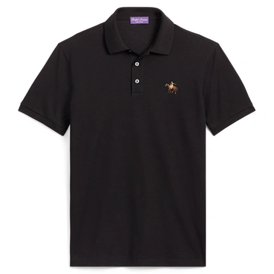 Shop Ralph Lauren Custom Slim Fit Piqué Polo Shirt In Black