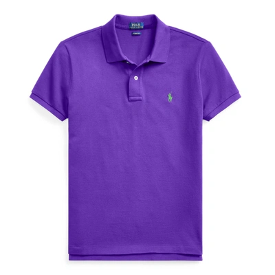 Classic Fit Mesh Polo Shirt In Purple Chalet