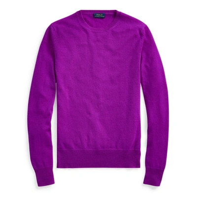 Shop Ralph Lauren Washable Cashmere Sweater In Ultra Purple
