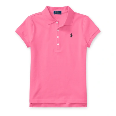 Polo Ralph Lauren Big Girls Stretch Mesh Polo Shirt In Baja Pink