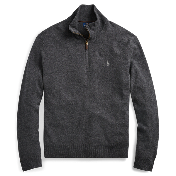 Polo Ralph Lauren Merino Quarter-zip Sweater In Grey Htr | ModeSens