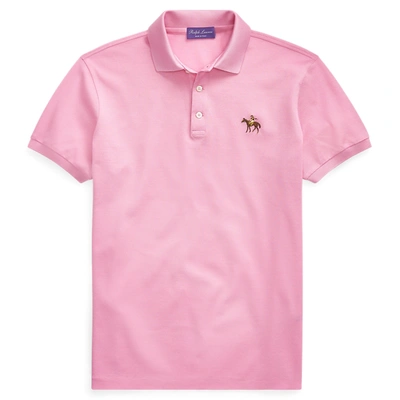 Shop Ralph Lauren Custom Slim Fit Piqué Polo Shirt In Classic Pale Pink