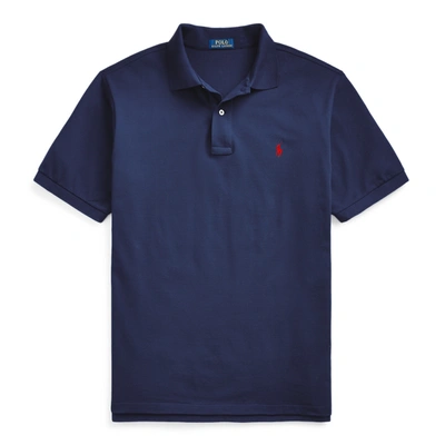 Shop Polo Ralph Lauren The Iconic Mesh Polo Shirt In Newport Navy/red