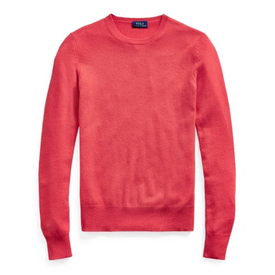 Shop Ralph Lauren Washable Cashmere Sweater In Bright Hibiscus