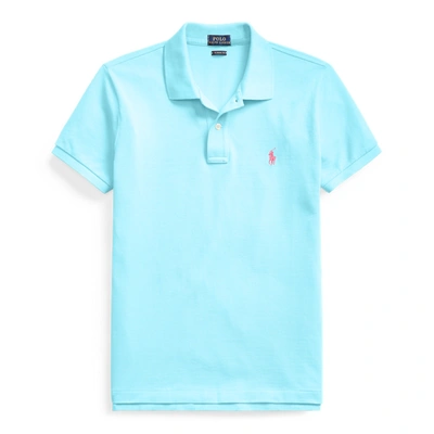 Shop Ralph Lauren Classic Fit Mesh Polo Shirt In French Turquoise
