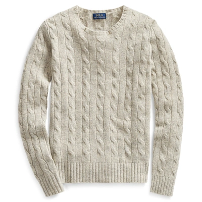 Shop Ralph Lauren Cable-knit Cashmere Sweater In Light Vintage Heather