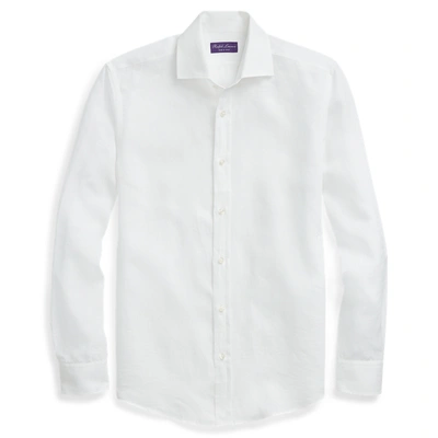 Shop Ralph Lauren Linen Shirt In Optic White