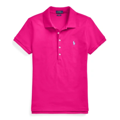 Shop Ralph Lauren Slim Fit Stretch Polo Shirt In Aruba Pink