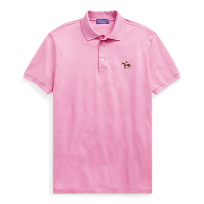 Shop Ralph Lauren Custom Slim Fit Piqué Polo Shirt In Classic Bright Pink