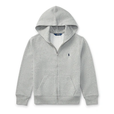 Shop Polo Ralph Lauren Cotton-blend-fleece Hoodie In Gray