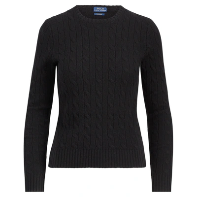 Shop Ralph Lauren Cable-knit Cashmere Sweater In Black