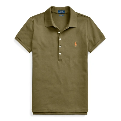 Shop Ralph Lauren Slim Fit Stretch Polo Shirt In Defender Green