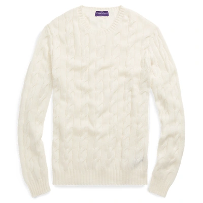 Shop Ralph Lauren Cable-knit Cashmere Sweater In Classic Cream