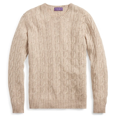 Shop Ralph Lauren Cable-knit Cashmere Sweater In Oat Melange
