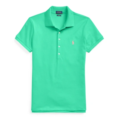 Shop Ralph Lauren Slim Fit Stretch Polo Shirt In Sunset Green