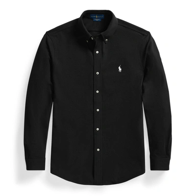 Shop Ralph Lauren Featherweight Mesh Shirt In Polo Black