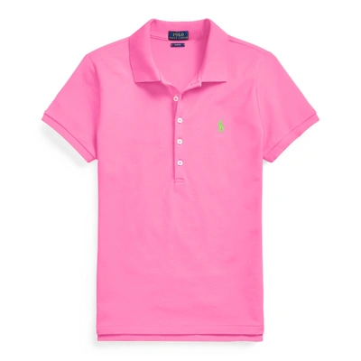 Shop Ralph Lauren Slim Fit Stretch Polo Shirt In Maui Pink