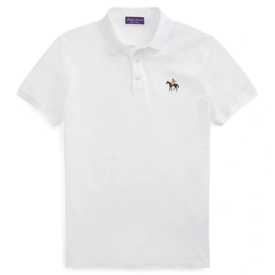 Shop Ralph Lauren Custom Slim Fit Piqué Polo Shirt In White