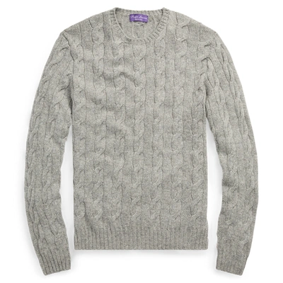 Shop Ralph Lauren Cable-knit Cashmere Sweater In Light Grey Heather