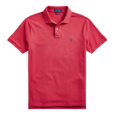 Shop Polo Ralph Lauren The Iconic Mesh Polo Shirt In Evening Post Red/c7564