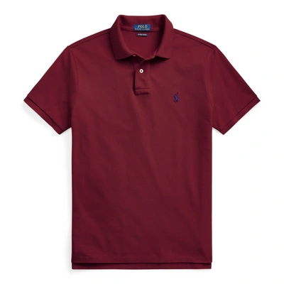 Shop Polo Ralph Lauren The Iconic Mesh Polo Shirt In Classic Wine/c7985