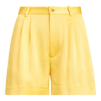 Shop Ralph Lauren Satin Short In Yellow Rind