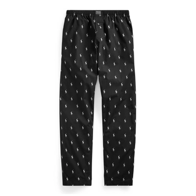 Shop Polo Ralph Lauren Signature Pony Pajama Pant In Black/white