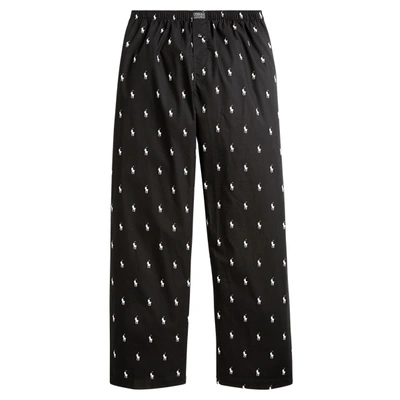 Shop Polo Ralph Lauren Allover Pony Sleep Pant In Black/white