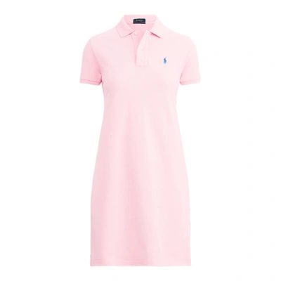 Shop Ralph Lauren Cotton Mesh Polo Dress In Carmel Pink