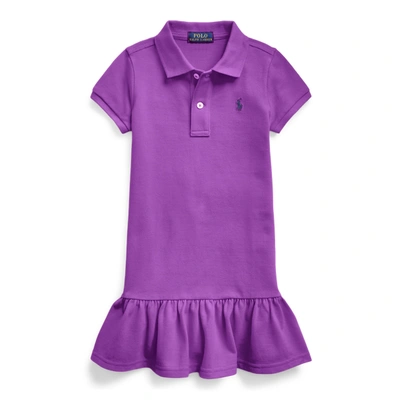 Shop Polo Ralph Lauren Cotton Mesh Polo Dress In Paloma Purple