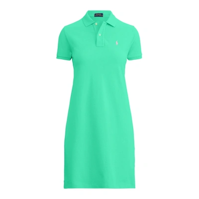 Shop Ralph Lauren Cotton Mesh Polo Dress In Sunset Green