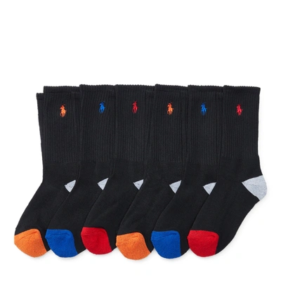 Polo Ralph Lauren Athletic Crew Sock 6-pack In Black