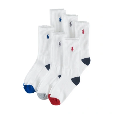Shop Polo Ralph Lauren Athletic Crew Sock 6-pack In White