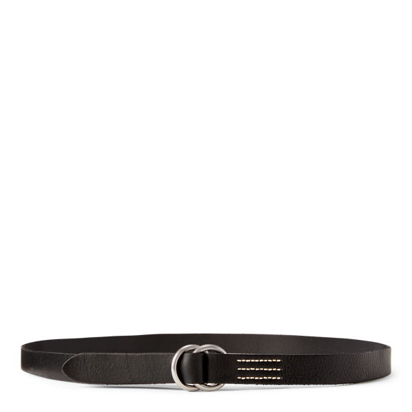 Ralph Lauren Skinny Leather O Ring Belt In Black Modesens