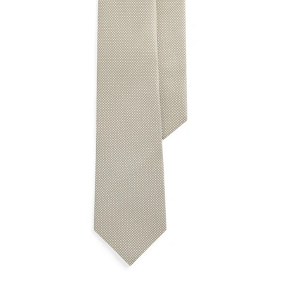 Shop Ralph Lauren Pin Dot Silk Foulard Tie In Grey