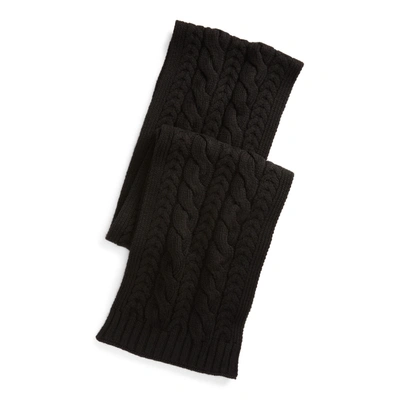 Polo Ralph Lauren Cable-knit Cashmere Scarf In Polo Black