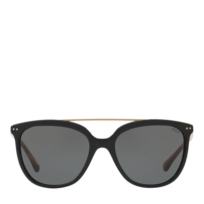 Shop Ralph Lauren Metal-frame Square Sunglasses In Shiny Black