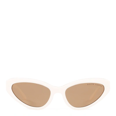 Shop Ralph Lauren Modern Cat-eye Sunglasses In Shiny Cream White