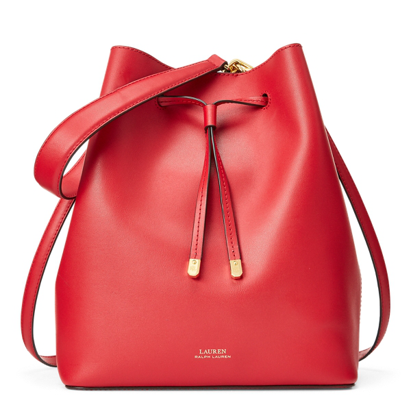 Lauren Ralph Lauren Leather Debby Drawstring Bag In Red | ModeSens