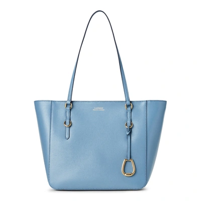 Ralph Lauren Saffiano Medium Shopper In Blue Mist