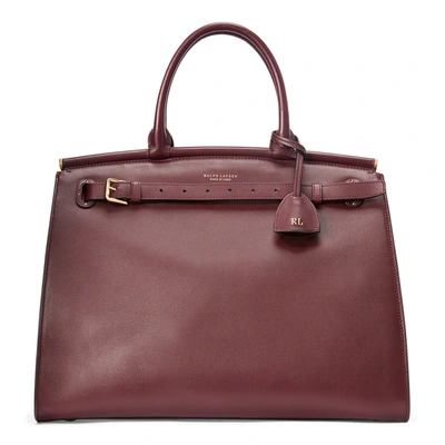 Shop Ralph Lauren Calfskin Large Rl50 Handbag In Bordeaux