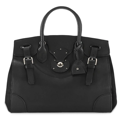 Shop Ralph Lauren Soft Ricky 33 Nappa Leather Bag In Black