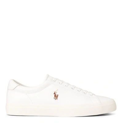 Shop Ralph Lauren Longwood Leather Sneaker In White/white