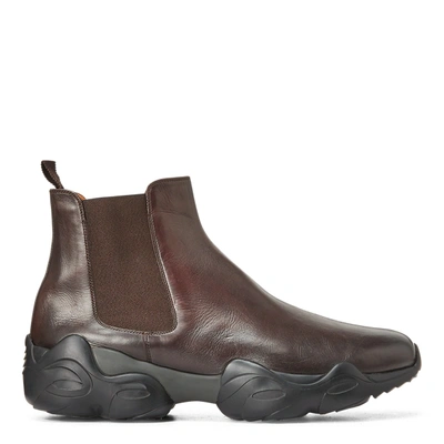 Shop Ralph Lauren Gradey Calfskin Boot In Dark Brown