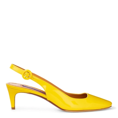 Shop Ralph Lauren Ember Patent Slingback In Yellow
