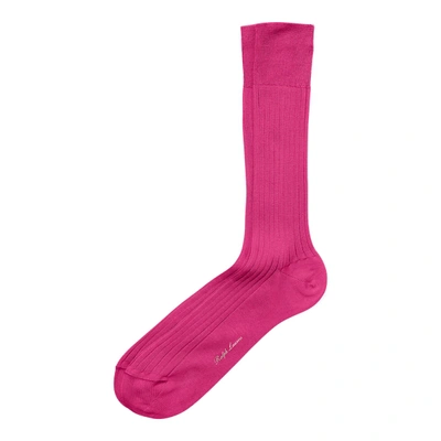 Shop Ralph Lauren Rib-knit Cotton Trouser Socks In Light Pink